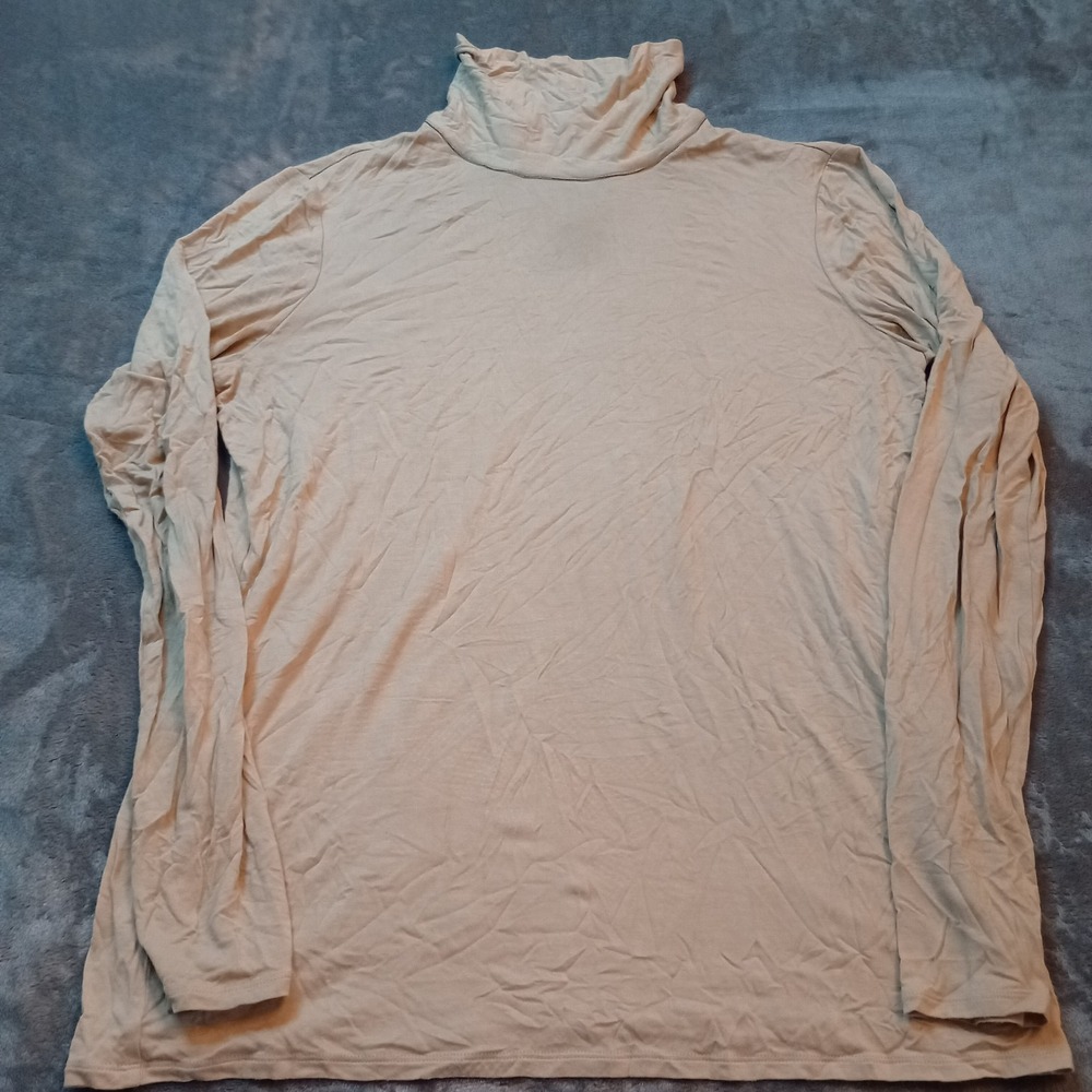 Lafayette 148 New York Womens High Neck Top Shirt Beige Size Large Beige Viscose